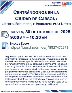 CENTRÁNDONOS EN LA CIUDAD DE CARSON: LÍDERES, RECURSOS, E INICIATIVAS PARA USTED